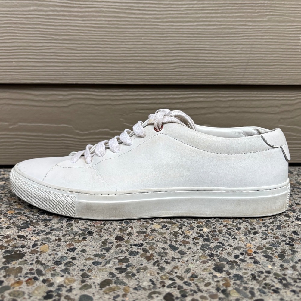 Good Man Brand Edge Sneaker White Leather Low Top Mens 10 Made in Italy - Picture 3 of 10